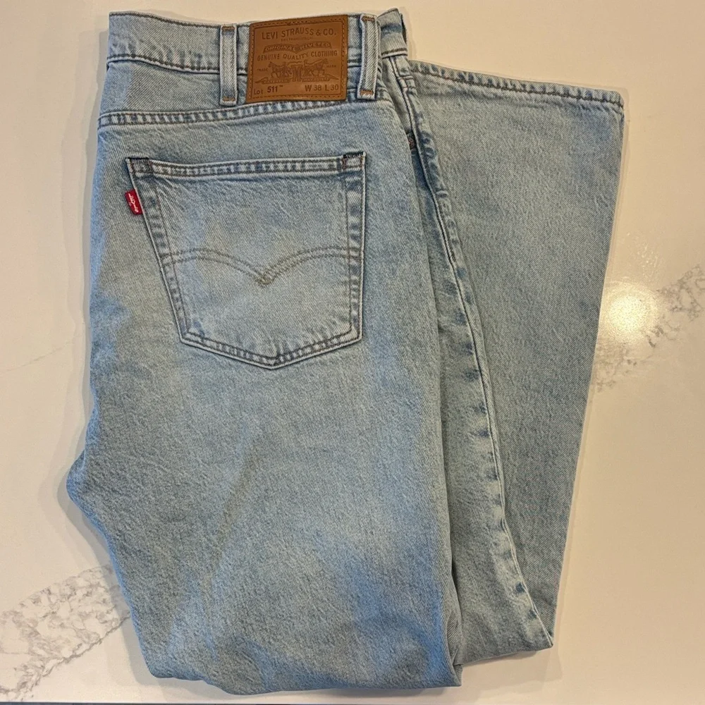 Levi’s 511 Slim Fit Jeans Men’s 38x30 Light Wash Premium Denim Stretch - Picture 5 of 5